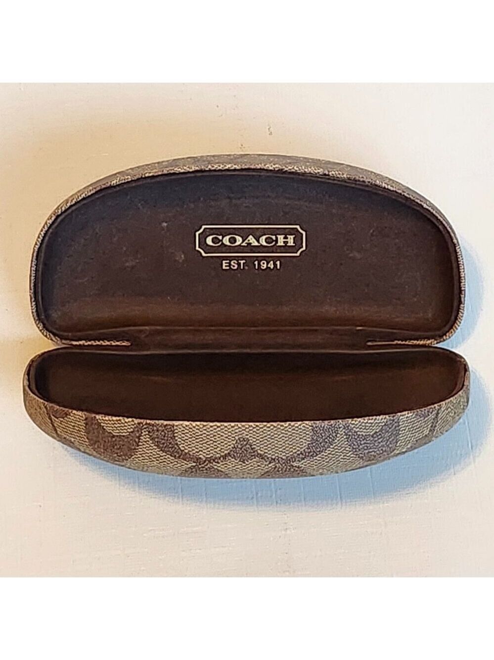 ATTRACTIVE Coach Hard Case Glasses Case COACH Brown Monogram